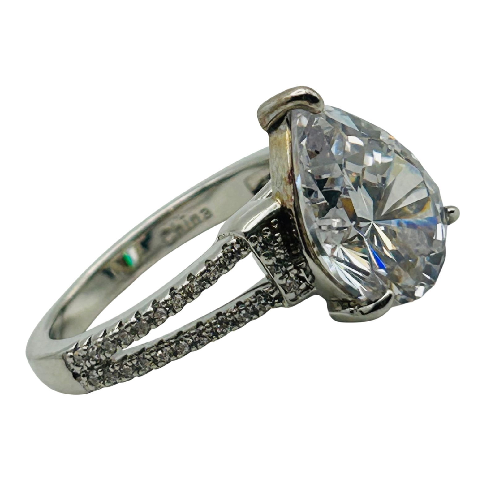 JCL Sterling Rhinestone Teardrop Ring. Size 6: JCL Sterling rhinestone Teardrop ring. Size 6. 5.10g