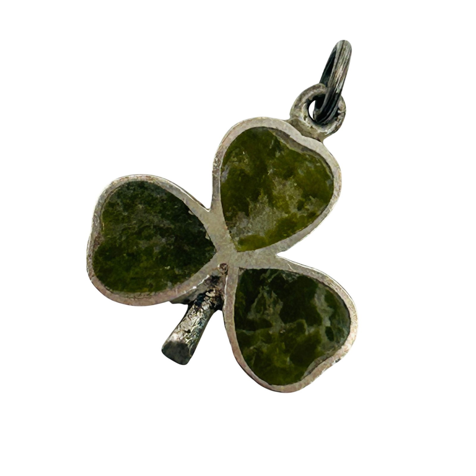 800 Silver Emerald Clover Pendant: 800 silver emerald clover pendant. 2.30g