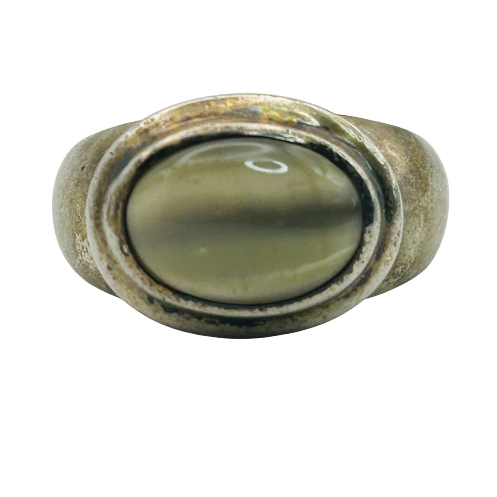 Sterling Gemstone Oval Ring. Size 9 - 6