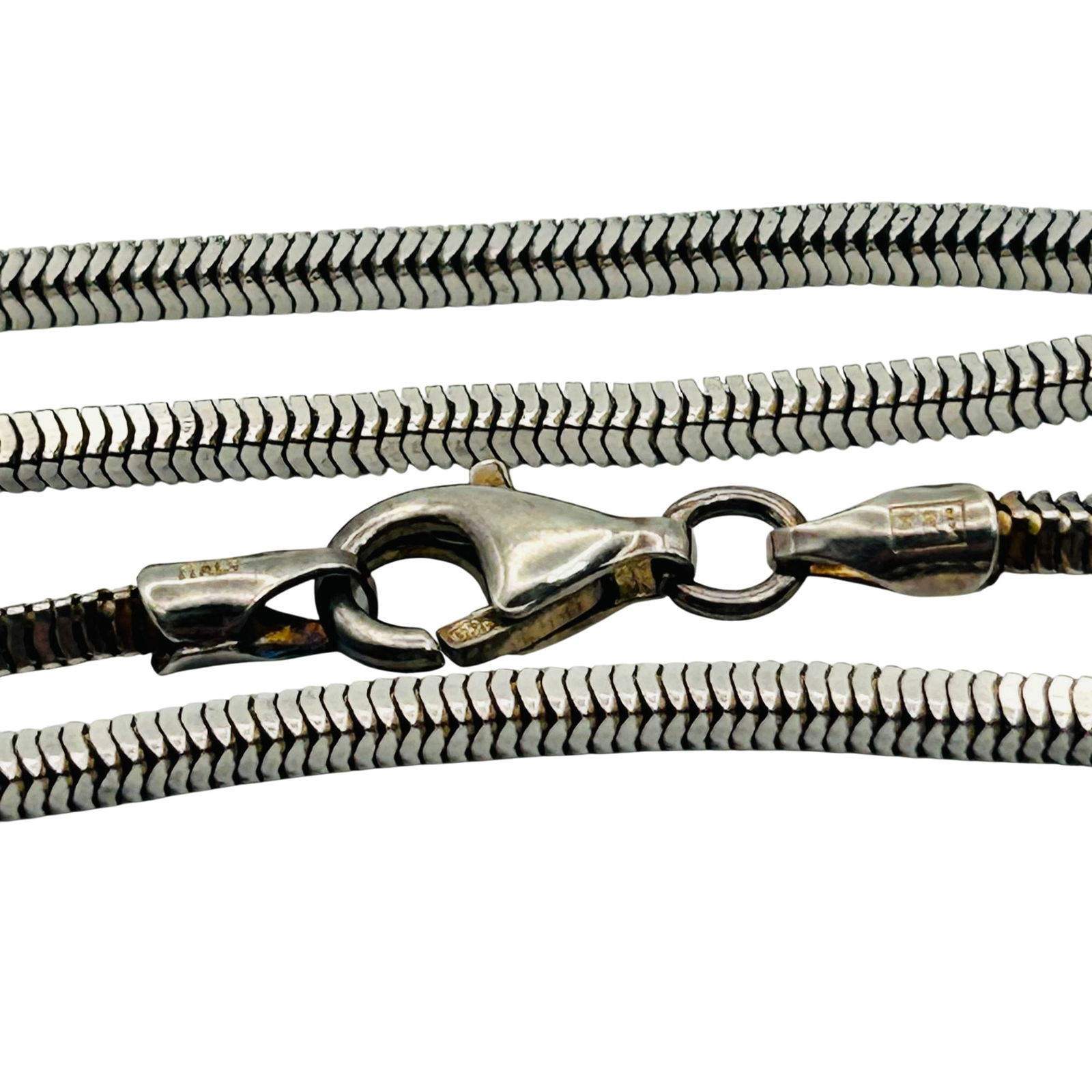 Italy Sterling Square Snake Chain Necklace: Italy sterling square snake chain necklace. 9.70g