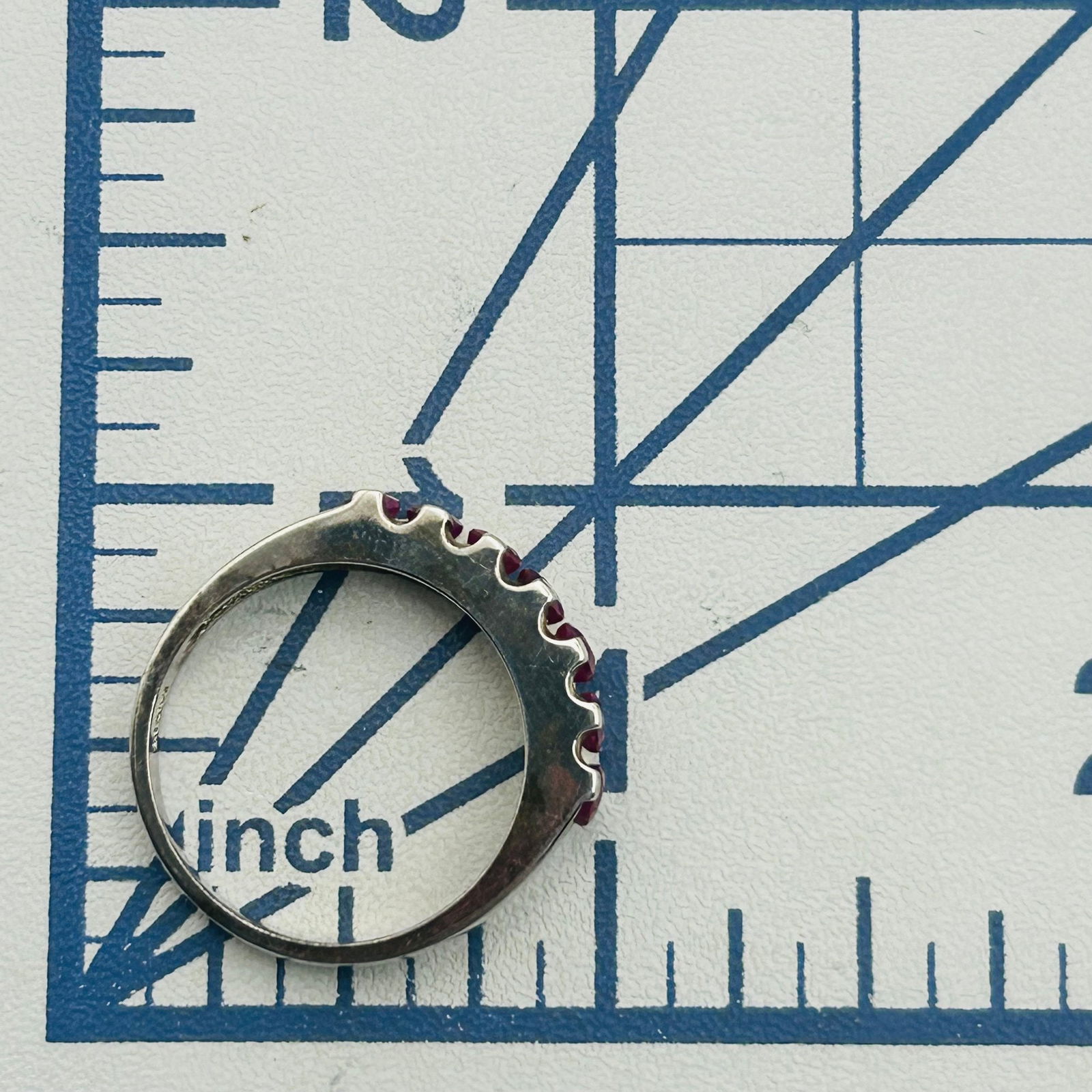 Ross Simons Sterling Ruby Ring. Size 8 - 2