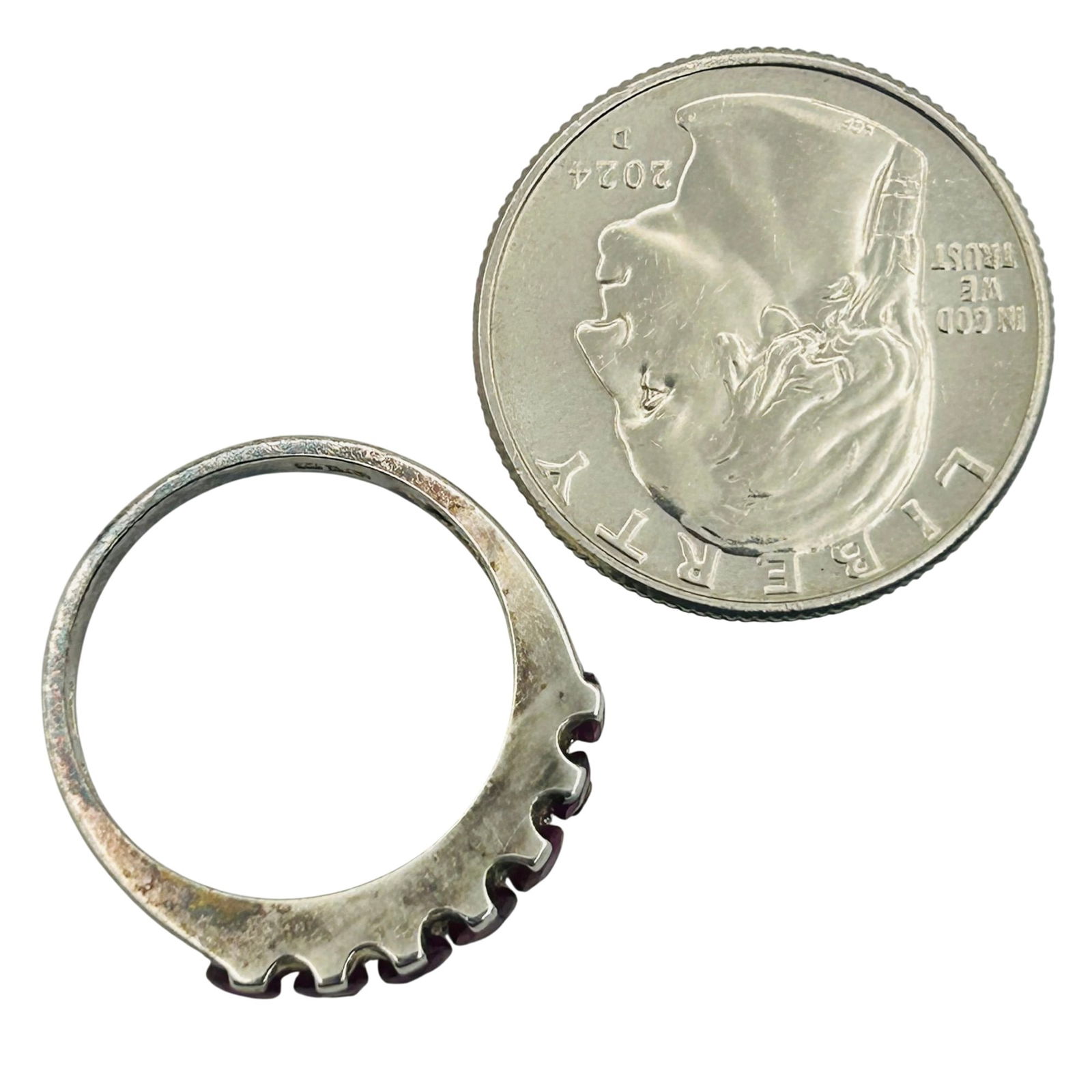 Ross Simons Sterling Ruby Ring. Size 8 - 3