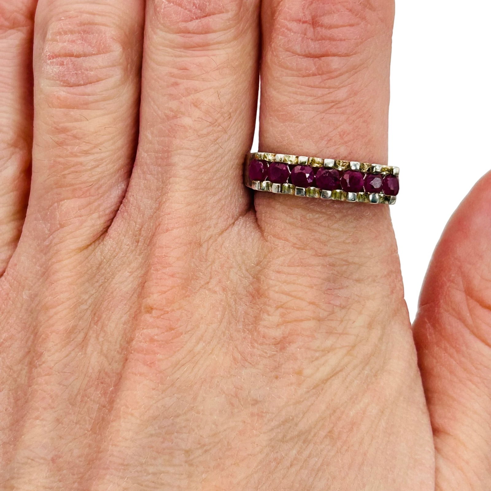 Ross Simons Sterling Ruby Ring. Size 8 - 8