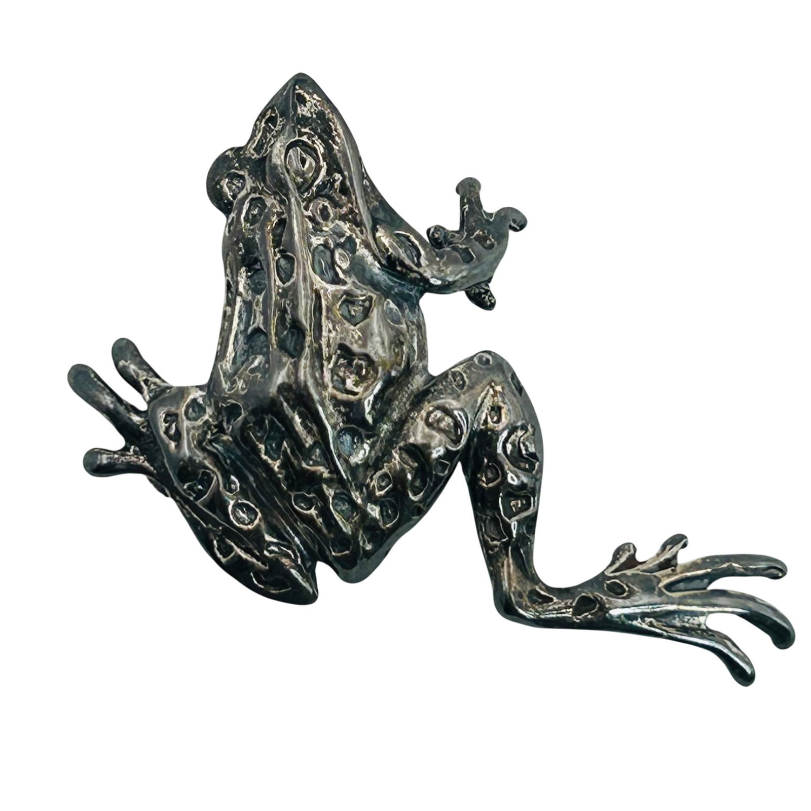 Sterling Frog Brooch - 4