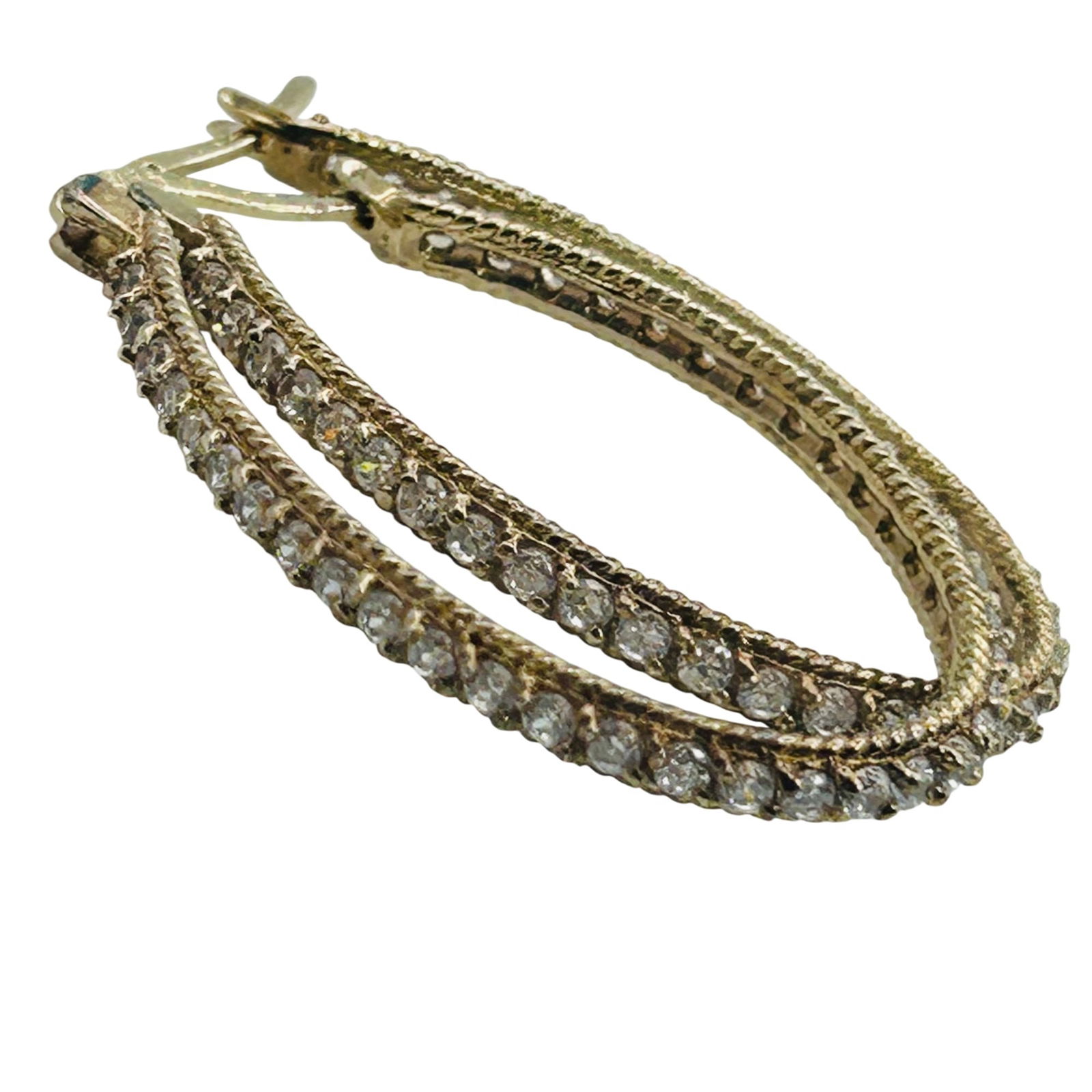 ADI Sterling Cubic Zirconia Hoop Earrings: ADI Sterling cubic Zirconia hoop earrings. 6.40g