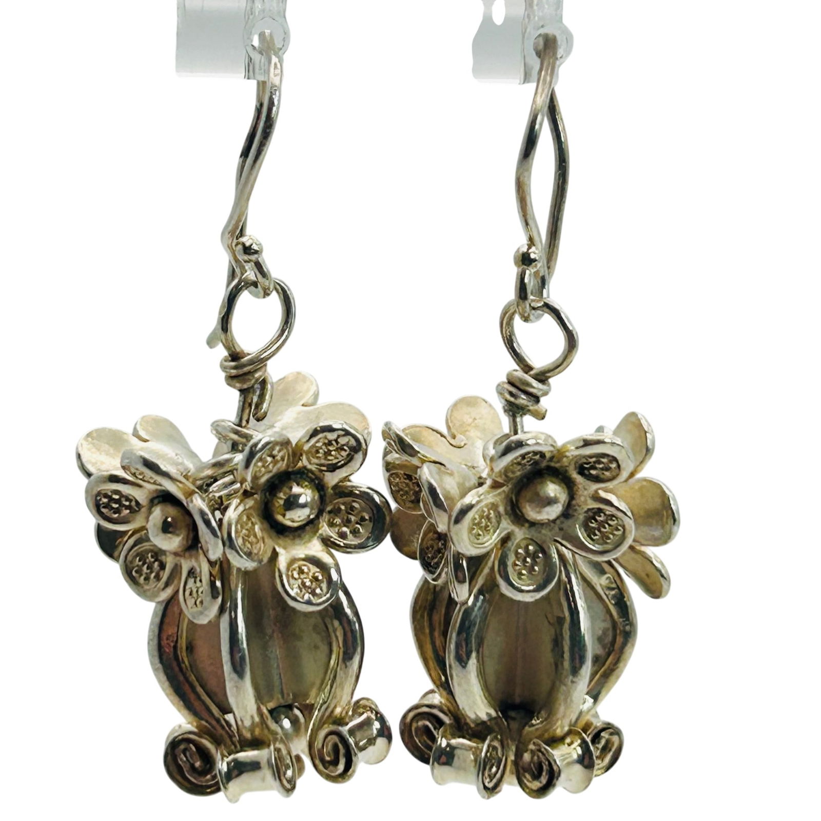 Sterling Cluster Flower Dangle Earrings (1 of 6)