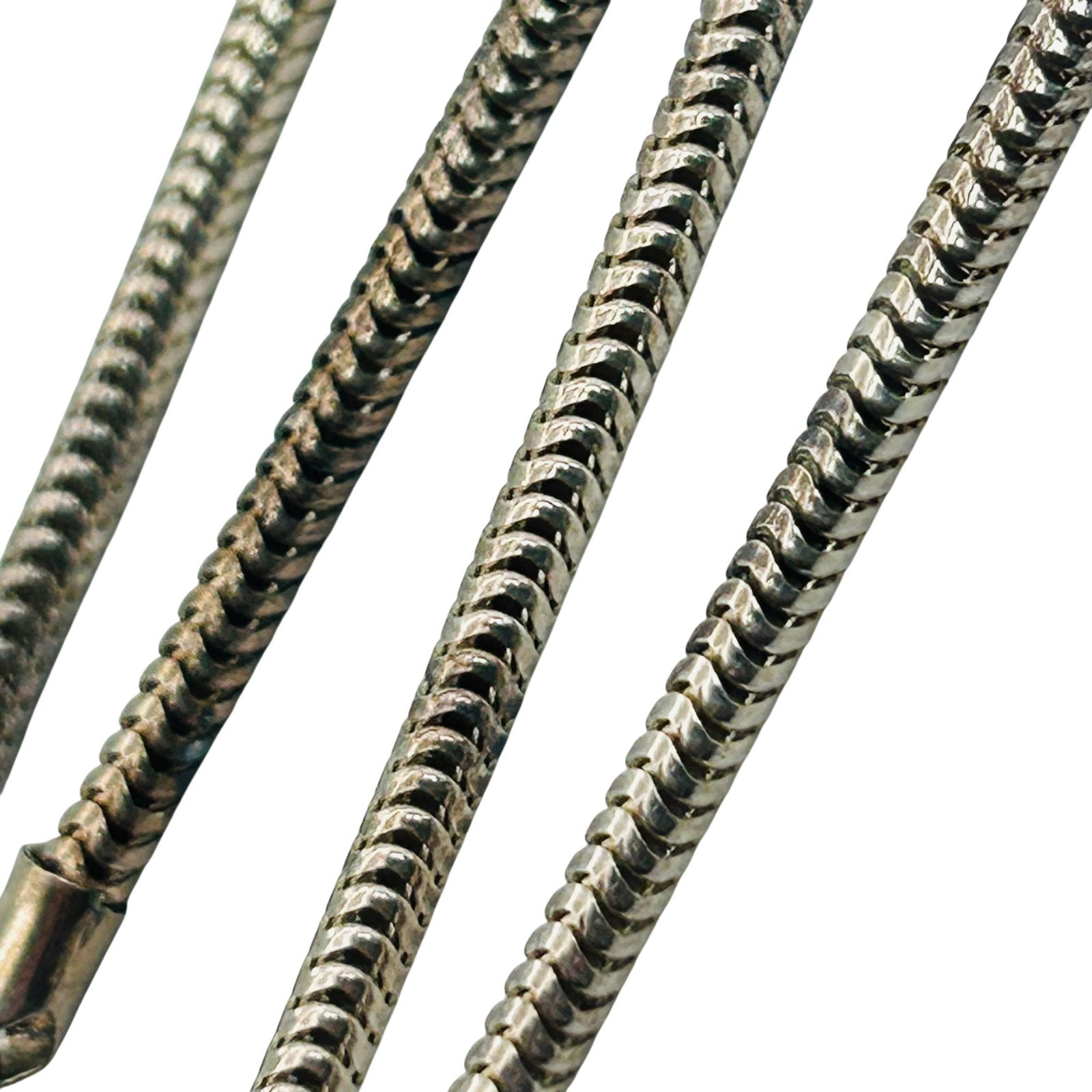 Sterling Round Snake Chain Necklace: Sterling round snake chain necklace. 8.70g