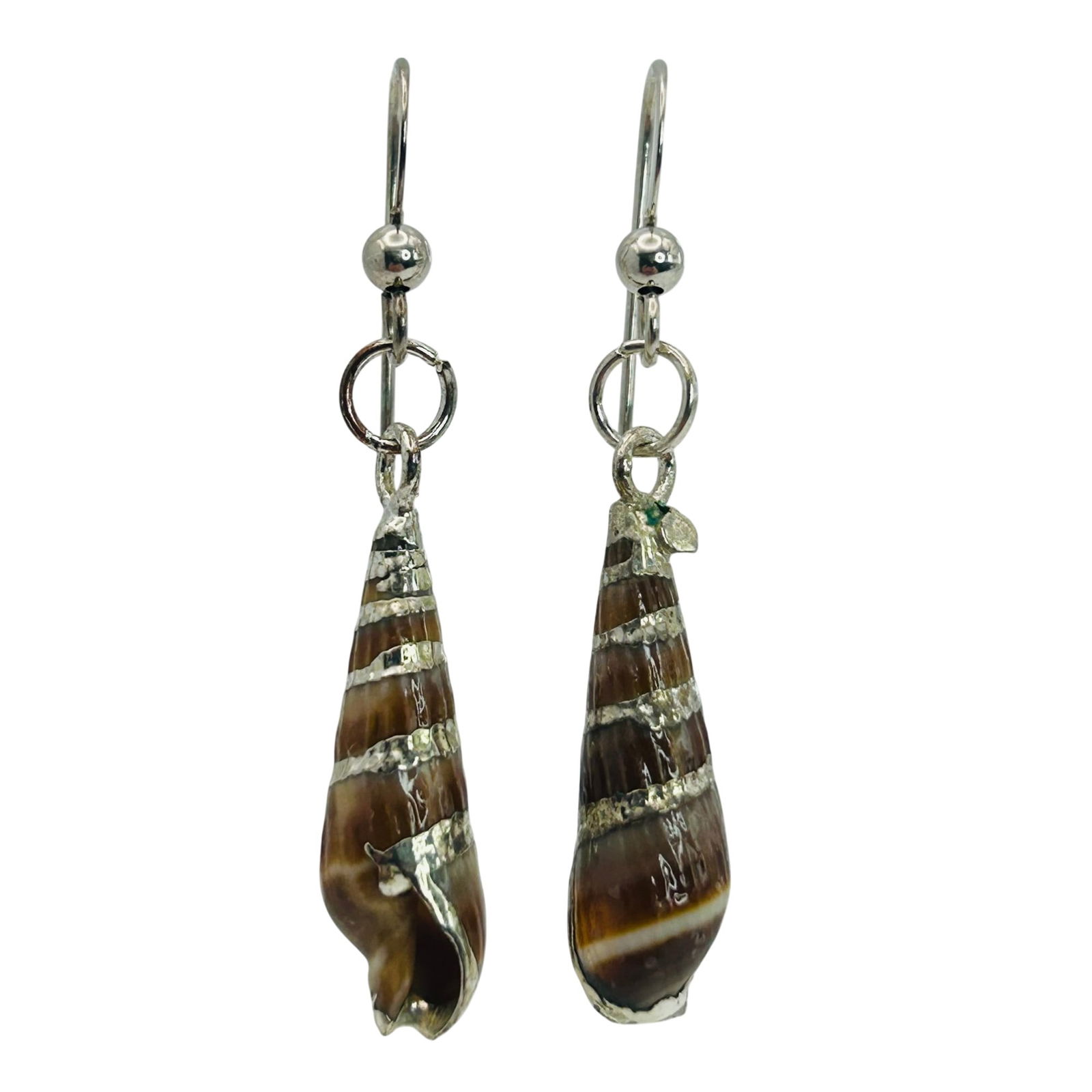 Sterling Seashell Hook Back Earrings - 5