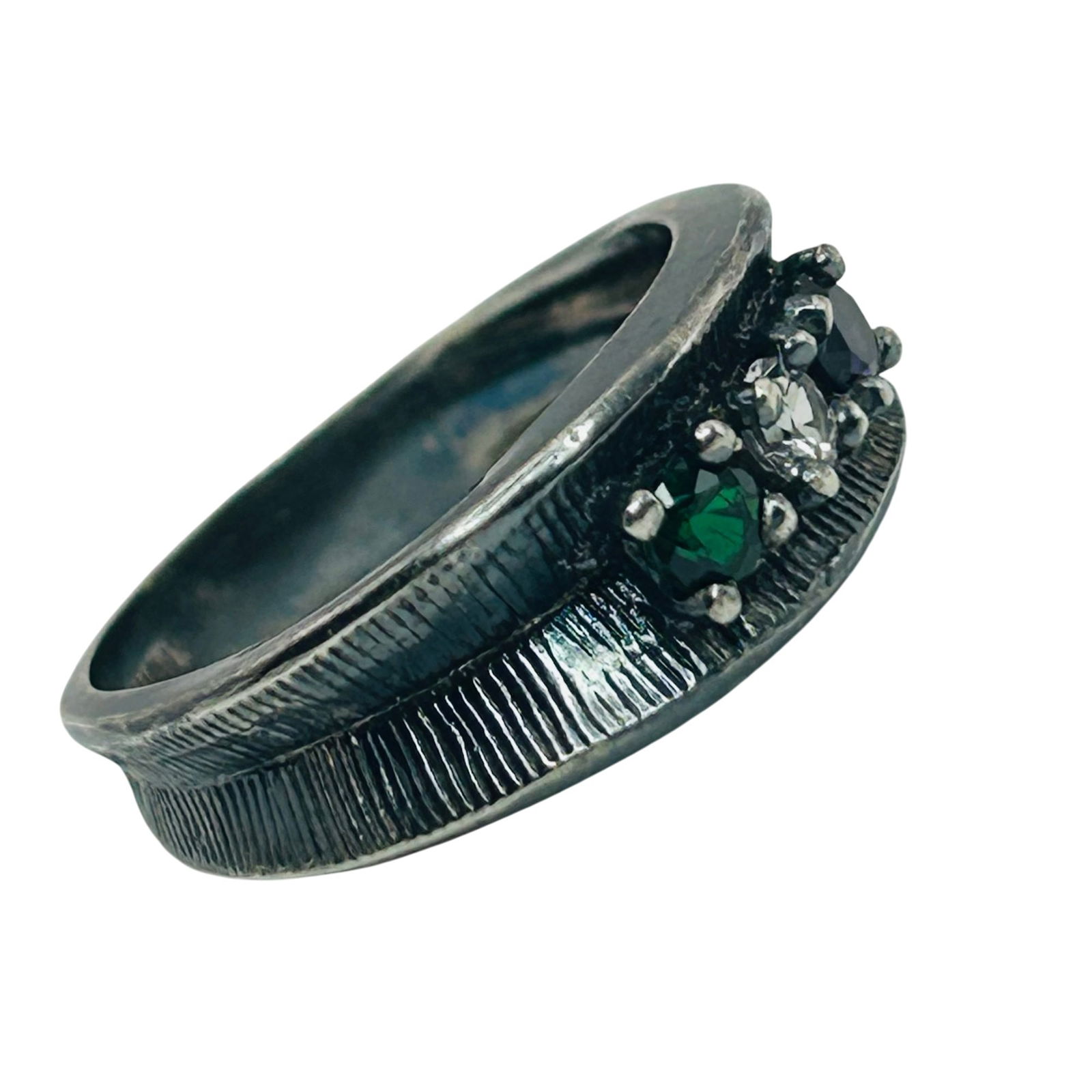 Sterling Multi Gem Ring. Size 6 (1 of 8)