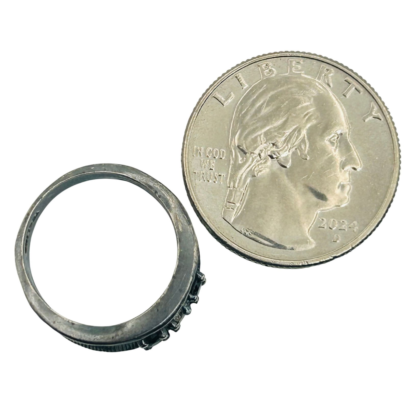 Sterling Multi Gem Ring. Size 6 - 3