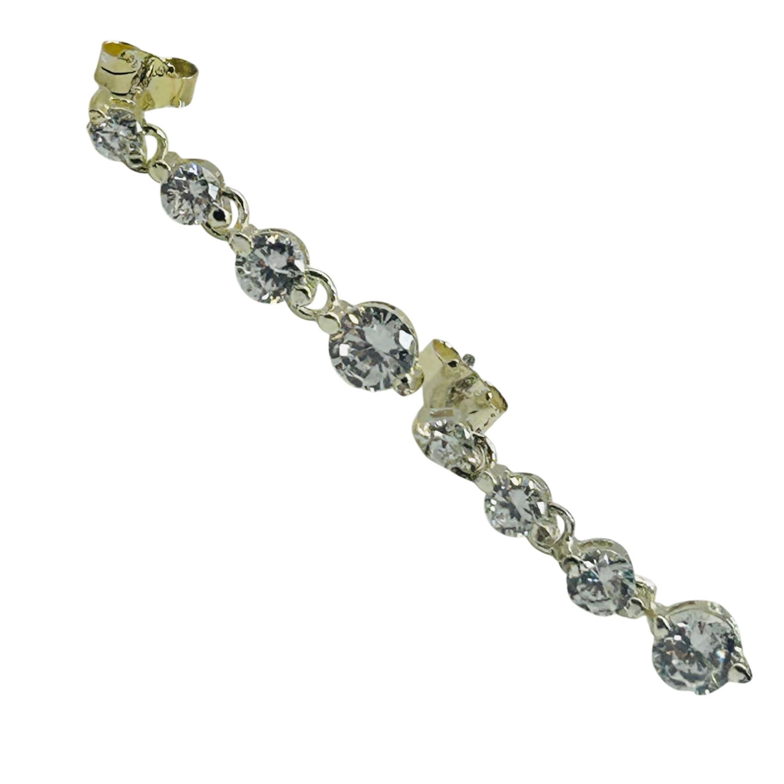 Sterling Dangle Rhinestone Stud Earrings - 5