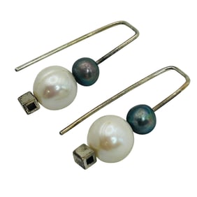 Sterling Pearl Modern Earrings