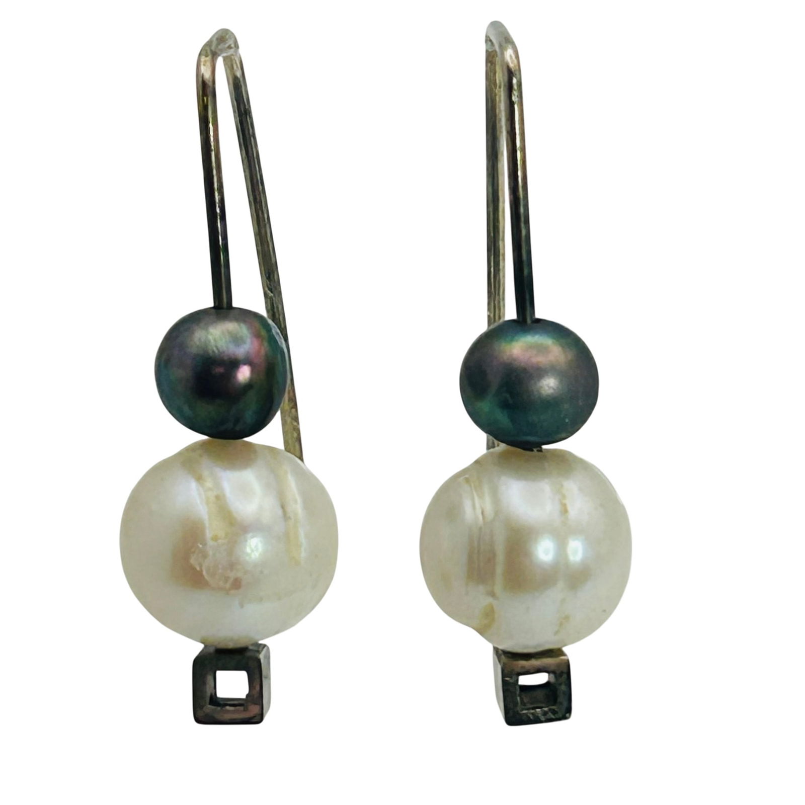 Sterling Pearl Modern Earrings - 5