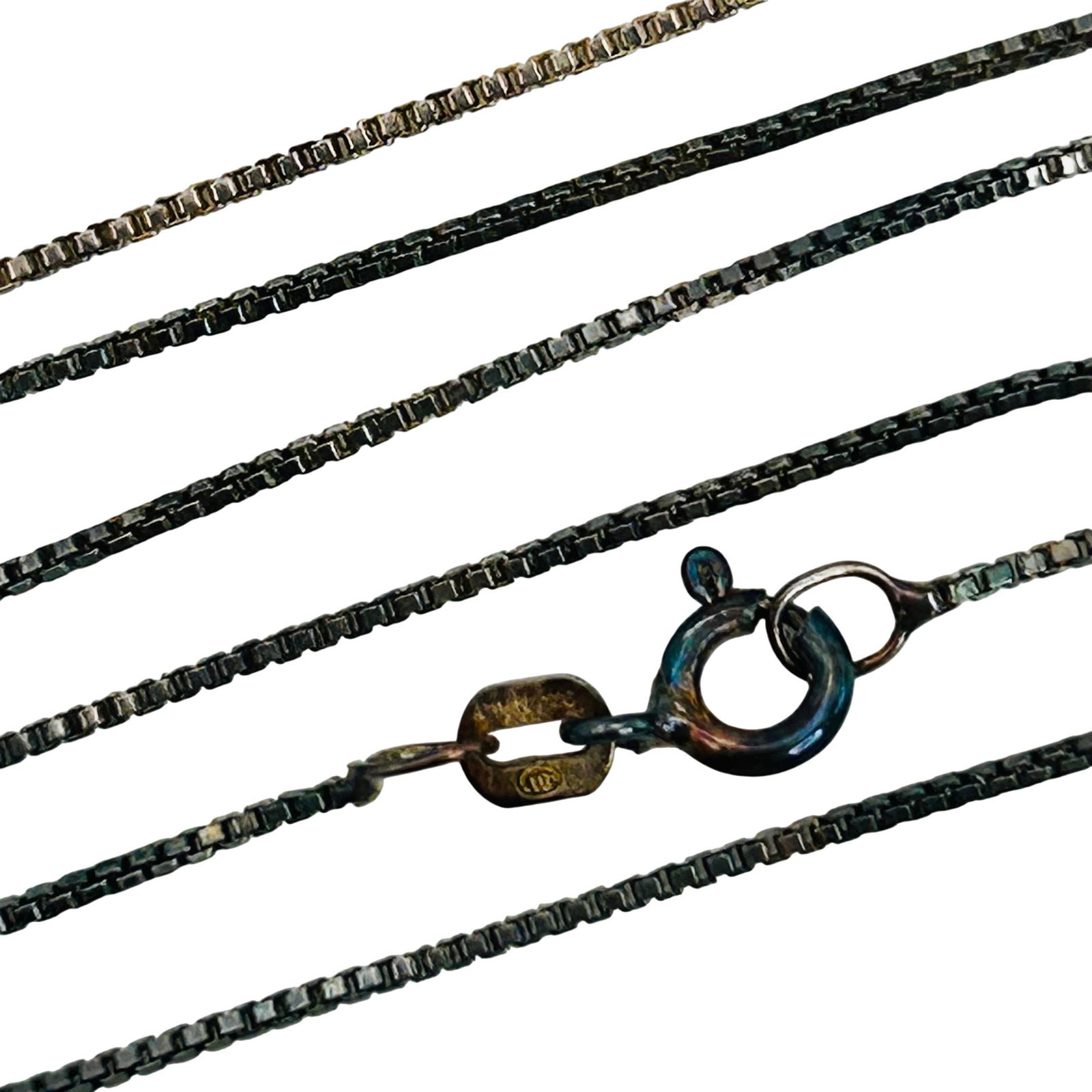 Italy Sterling Box Chain Necklace: Italy sterling box chain necklace. 2.00g