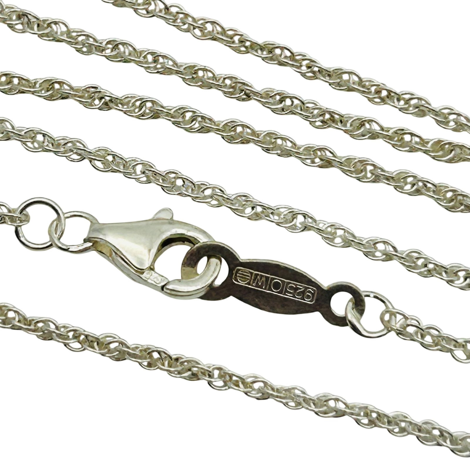 Italy Sterling Rope Chain Necklace: Italy sterling rope chain necklace. 2.40g