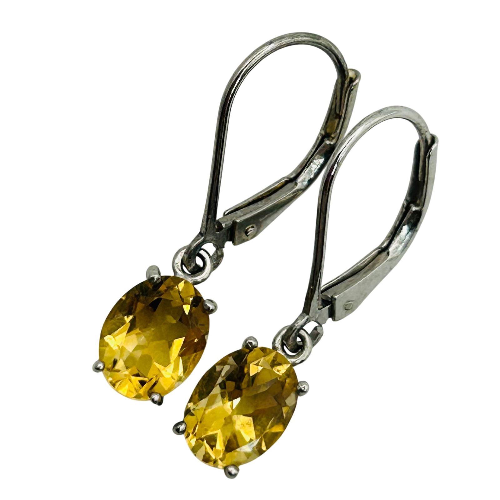 STS Sterling Citrine Jacket Earrings: STS Sterling citrine jacket earrings. 1.90g
