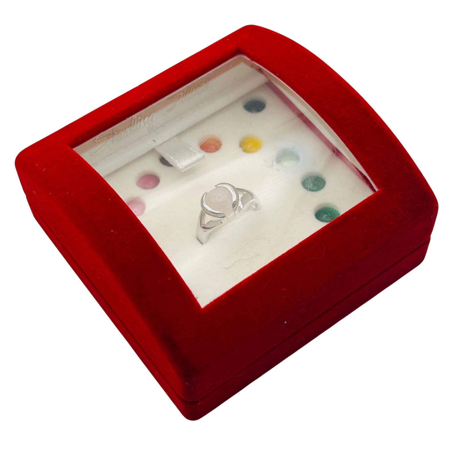 Sterling Interchangeable Gemstone Ring Set. Size 6 - 9