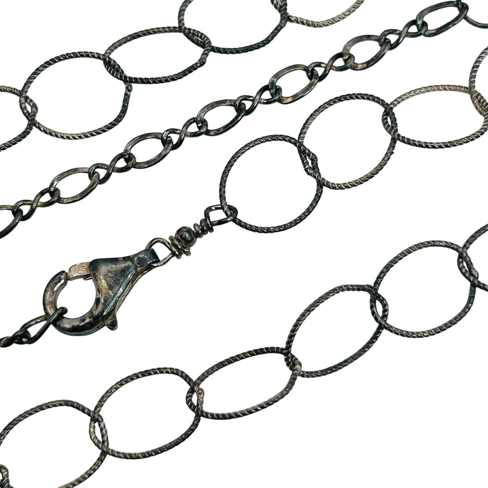 Sterling Adjustable Figaro Cable Chain Fine Necklace: Sterling adjustable figaro cable chain fine necklace. 4.70g