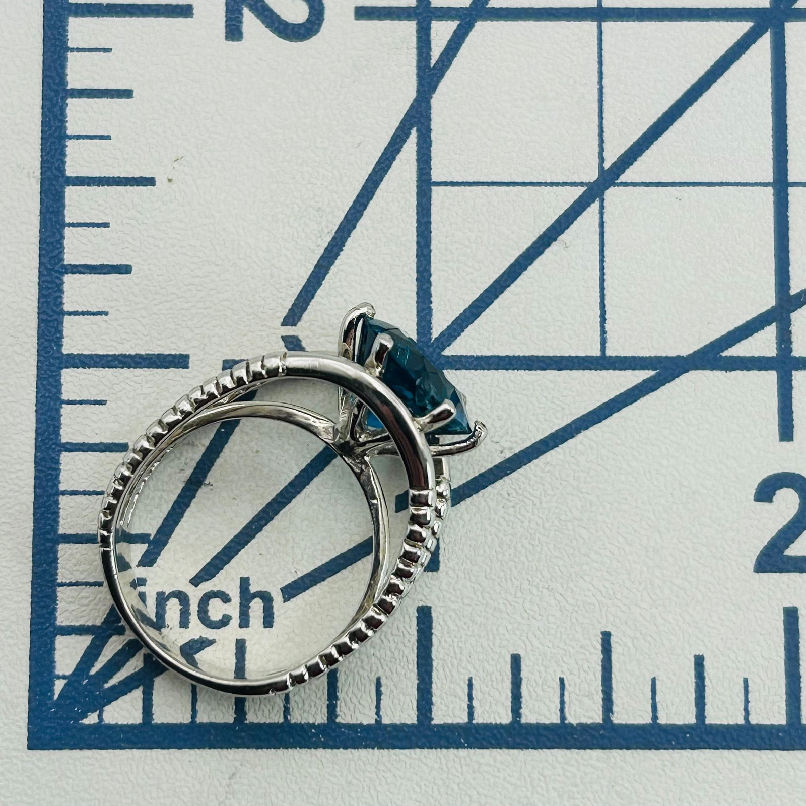 Sterling Topaz Ring. Size 7 - 2