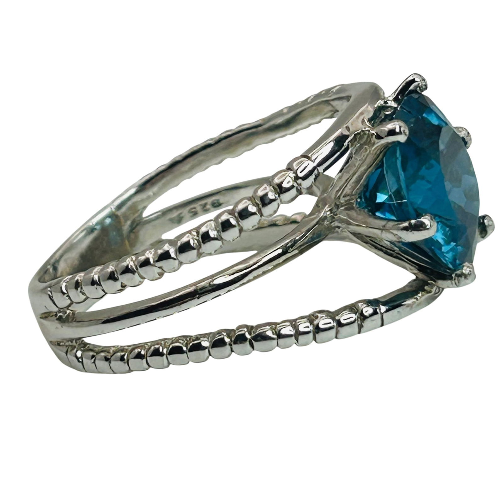 Sterling Topaz Ring. Size 7 - 4