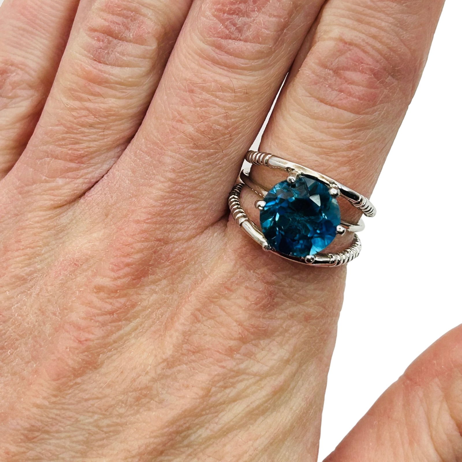 Sterling Topaz Ring. Size 7 - 7