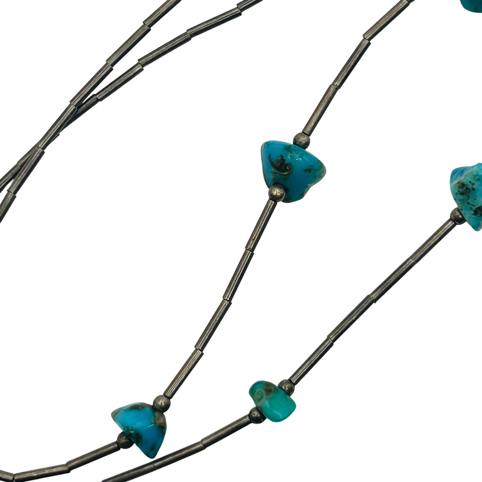 Sterling Turquoise Southwest liquid silver Chain Necklace: Sterling Turquoise Southwest liquid silver Chain Necklace 4.3 g