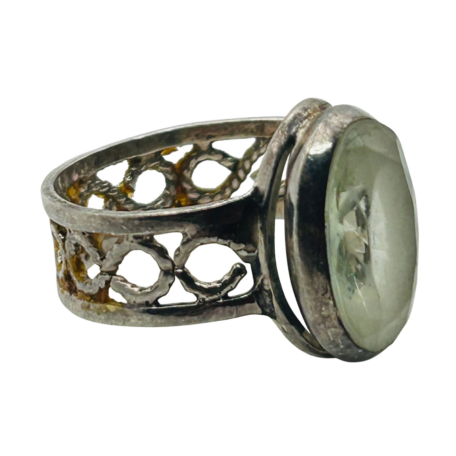 Sterling Aqua Infinity Band Ring. Size 7: Sterling aqua infinity band ring. Size 7. 4.00g