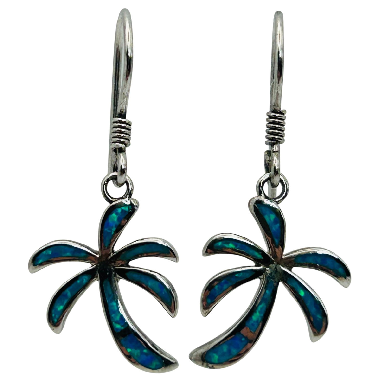 Sterling Opal Tree Hook Back Earrings (1 of 6)