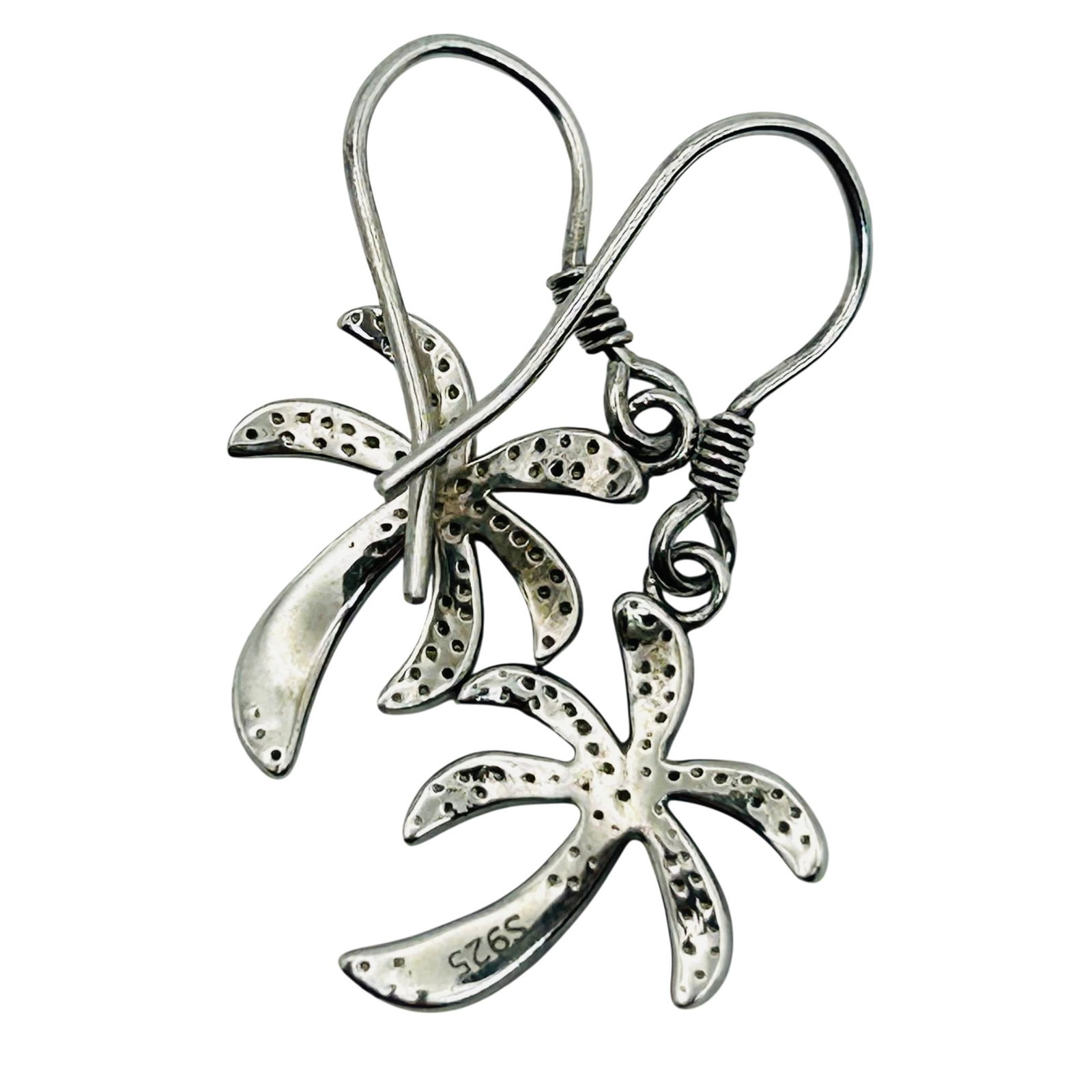 Sterling Opal Tree Hook Back Earrings - 6