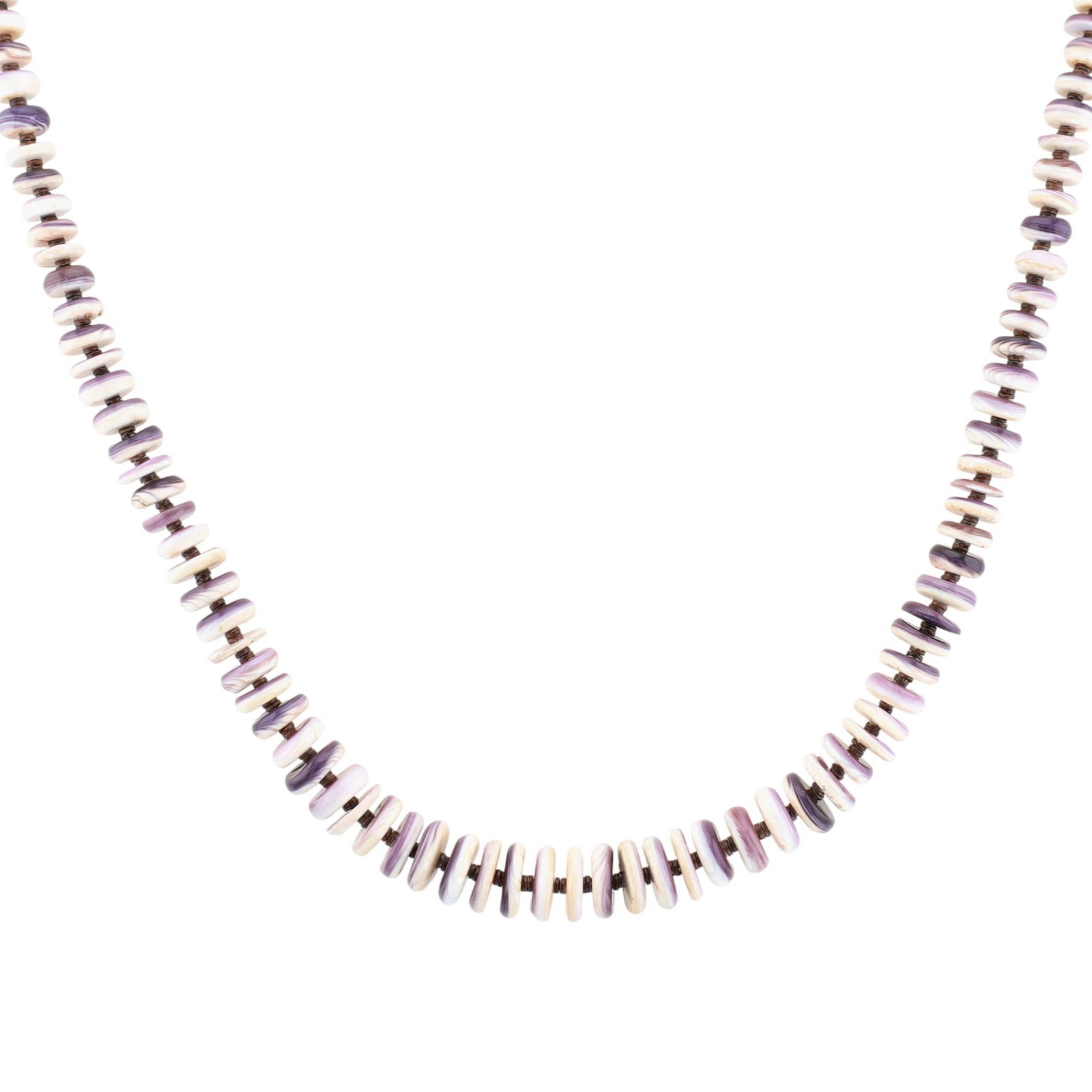 Navajo Sterling Wampum Shell Necklace (1 of 6)