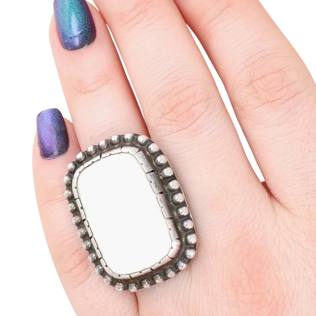 VERNON Vintage Sterling Antler Ring Sz 6.5: VERNON Vintage Sterling Antler Ring Sz 6.5, 26g