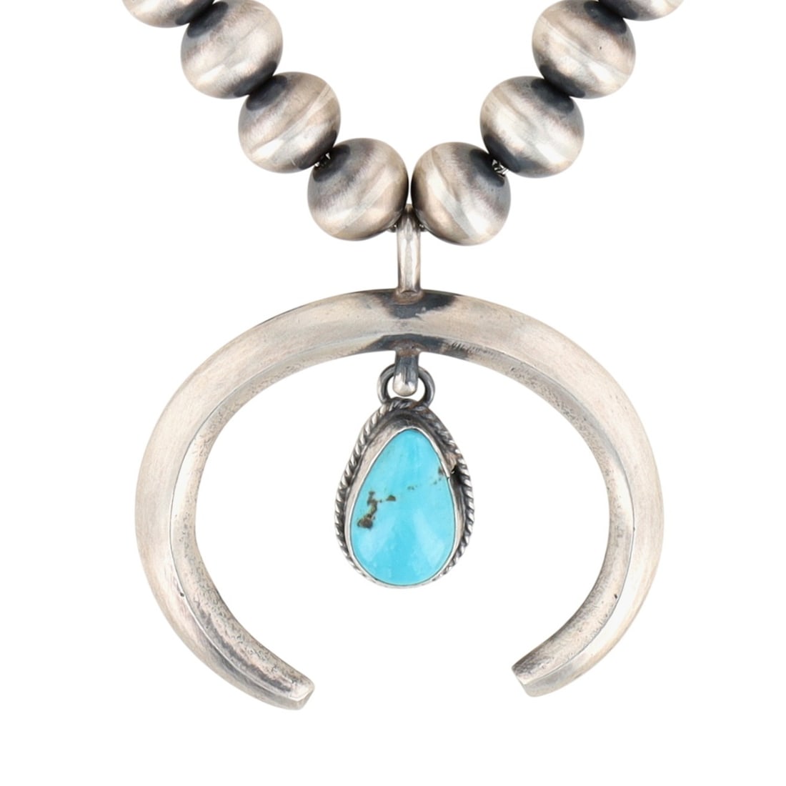 Rena Begay Navajo Sterling Kingman Turquoise Naja Necklace (1 of 7)