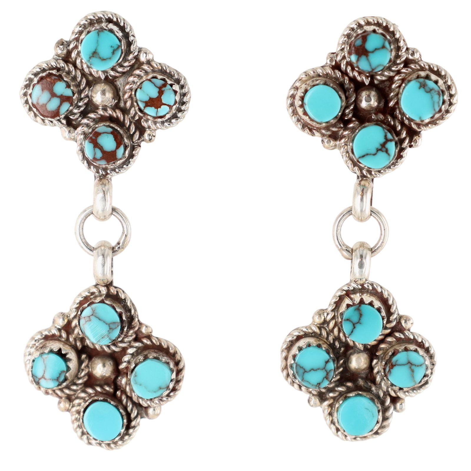 Jovi Burns Zuni Sterling Turquoise Stud Dangle Earrings (1 of 3)