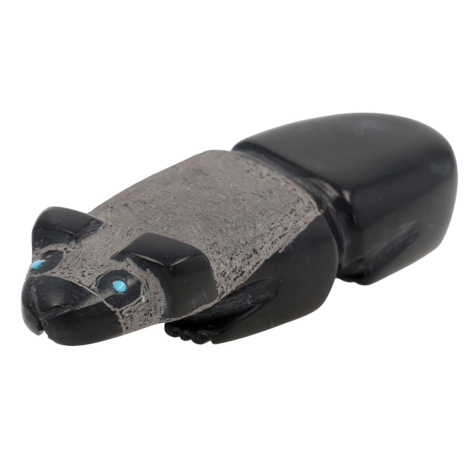 Reynold Lunasee Zuni Hand Carved Black Marble Bear Fetish (1 of 5)