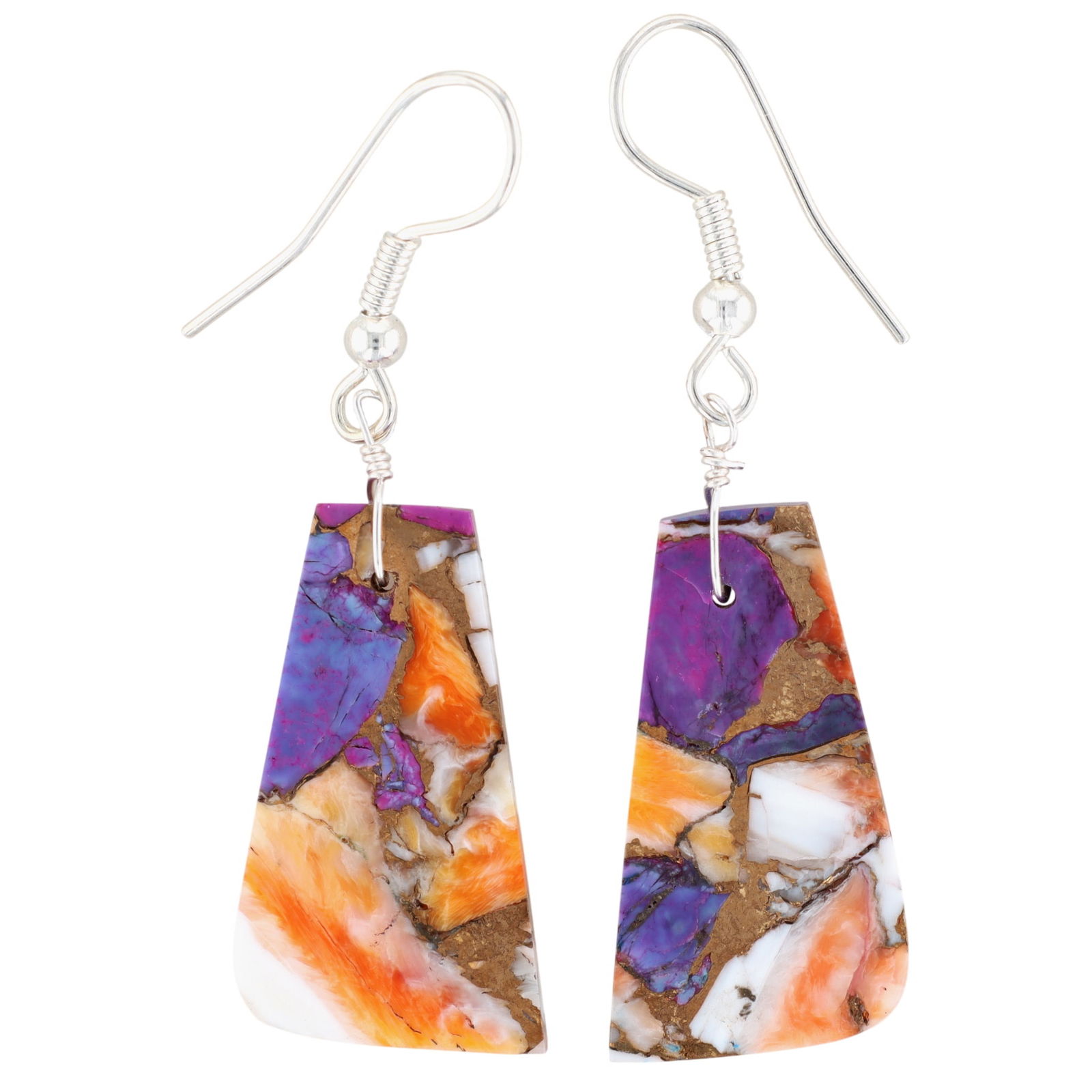 Navajo Sterling Spiny Dahlia Hook Earrings: Navajo Sterling Spiny Dahlia Hook Earrings 4g