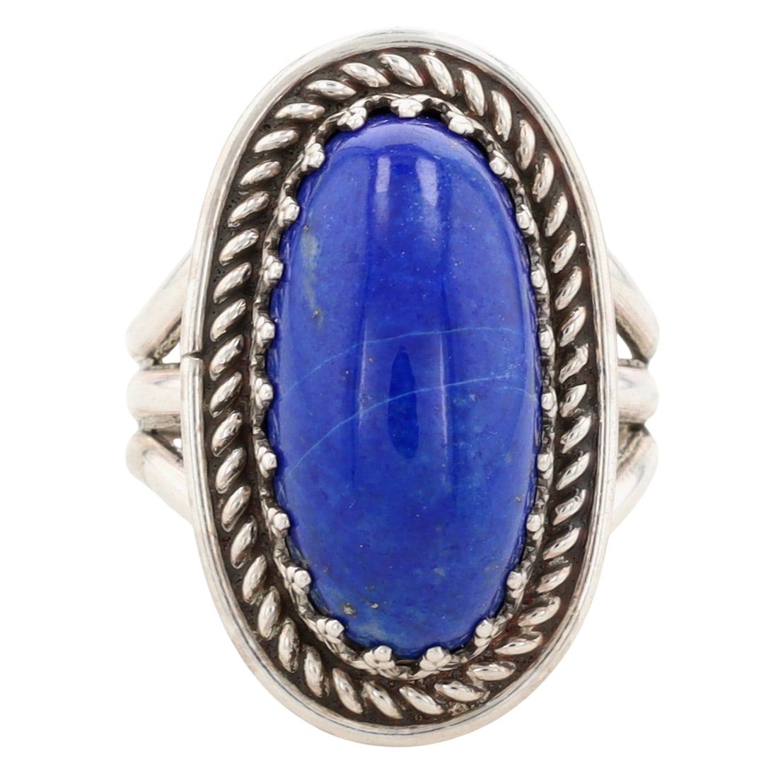 Vintage Navajo Sterling Lapis Ring Sz 8 (1 of 6)