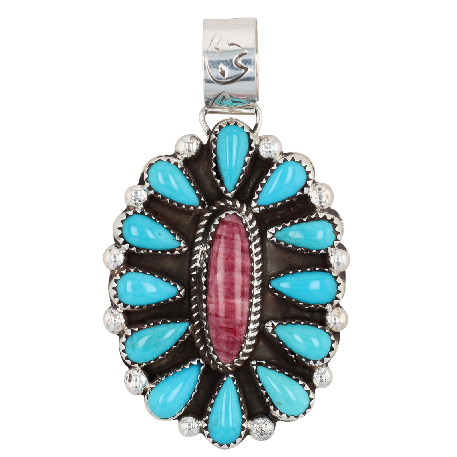 Darlene Begaye Navajo Sterling Multi-Stone Pendant (1 of 5)