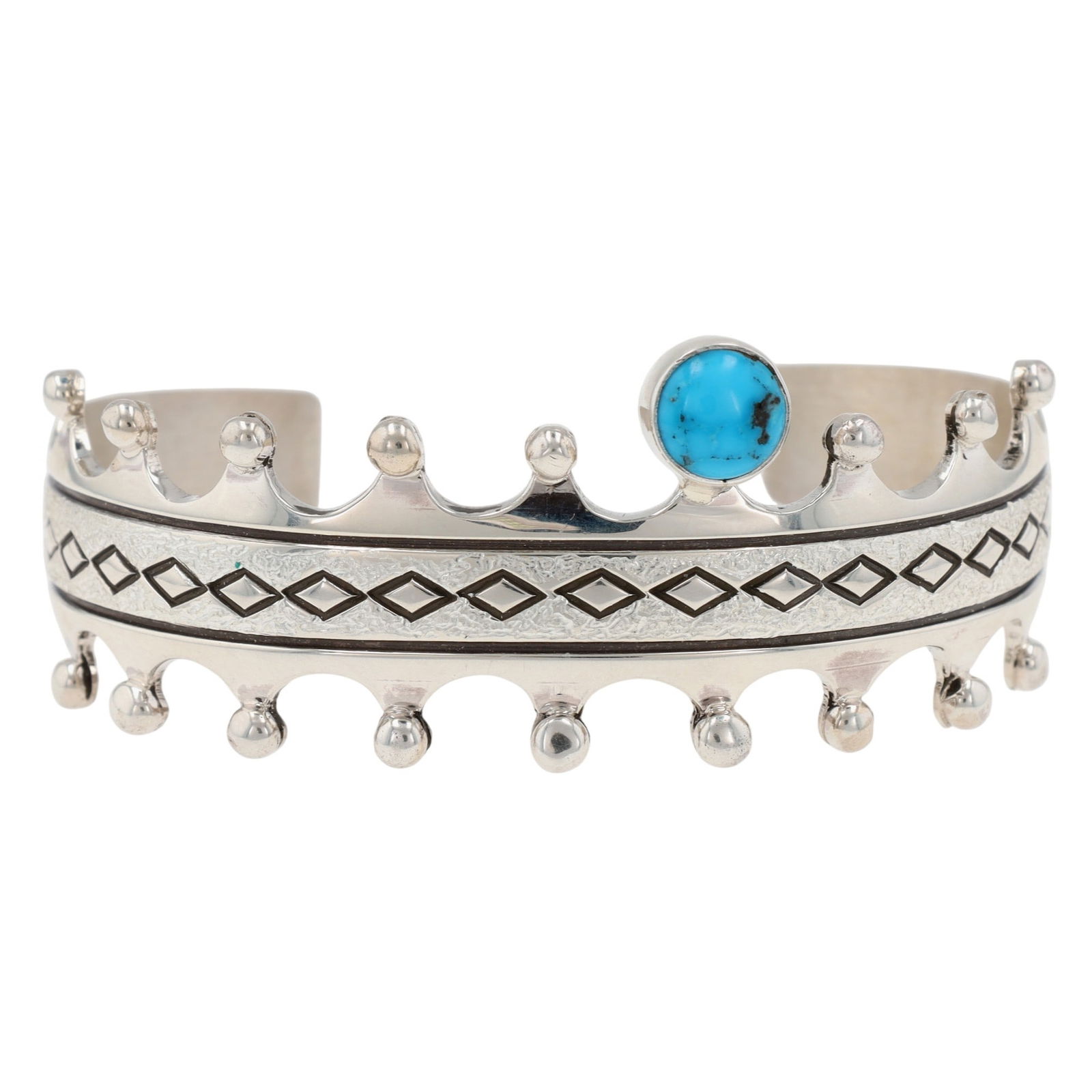 Jonathan Mike Navajo Sterling Turquoise Cuff Bracelet: Jonathan Mike Navajo Sterling Turquoise Cuff Bracelet 40g