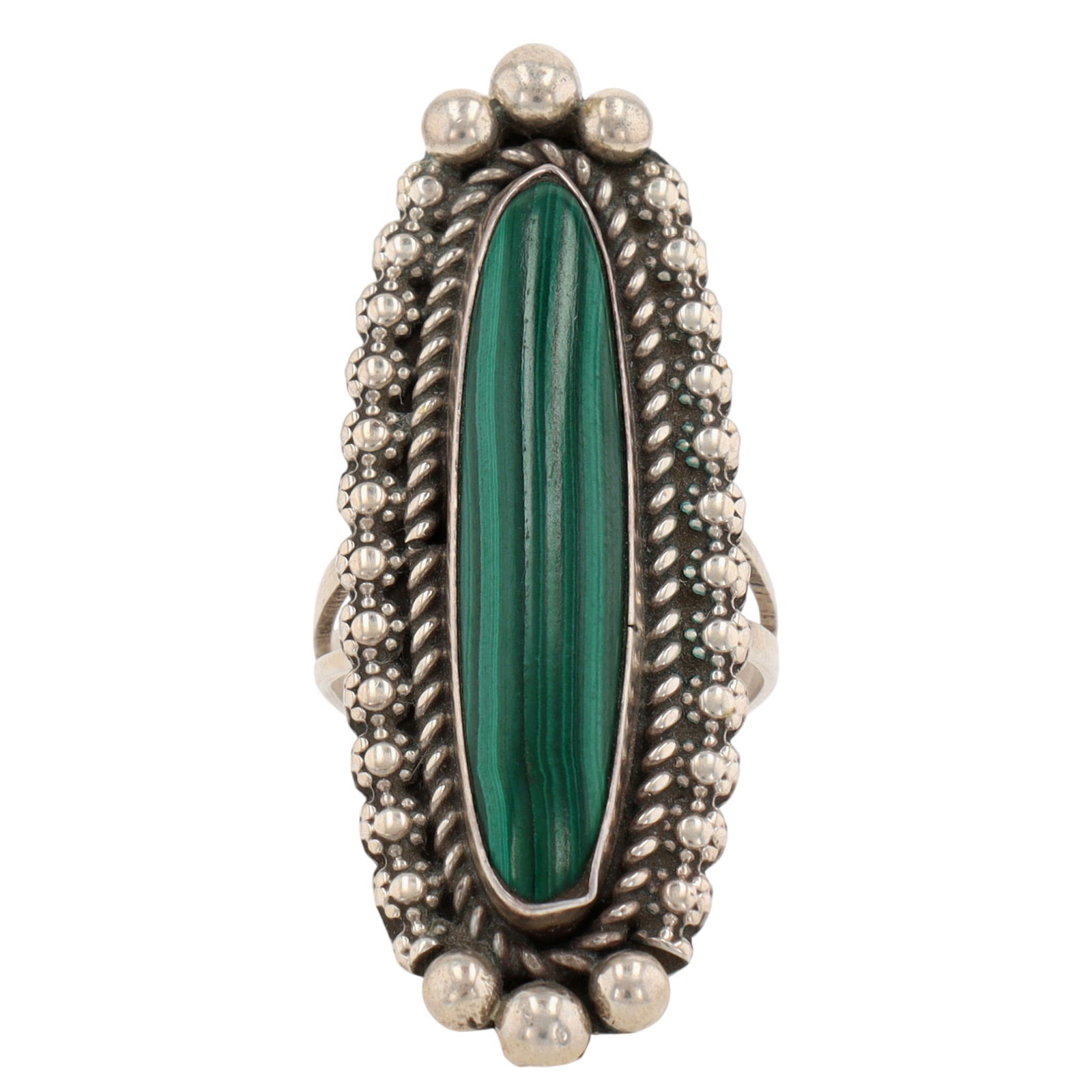 Etta Endito Navajo Sterling Malachite Ring Sz 8 (1 of 7)