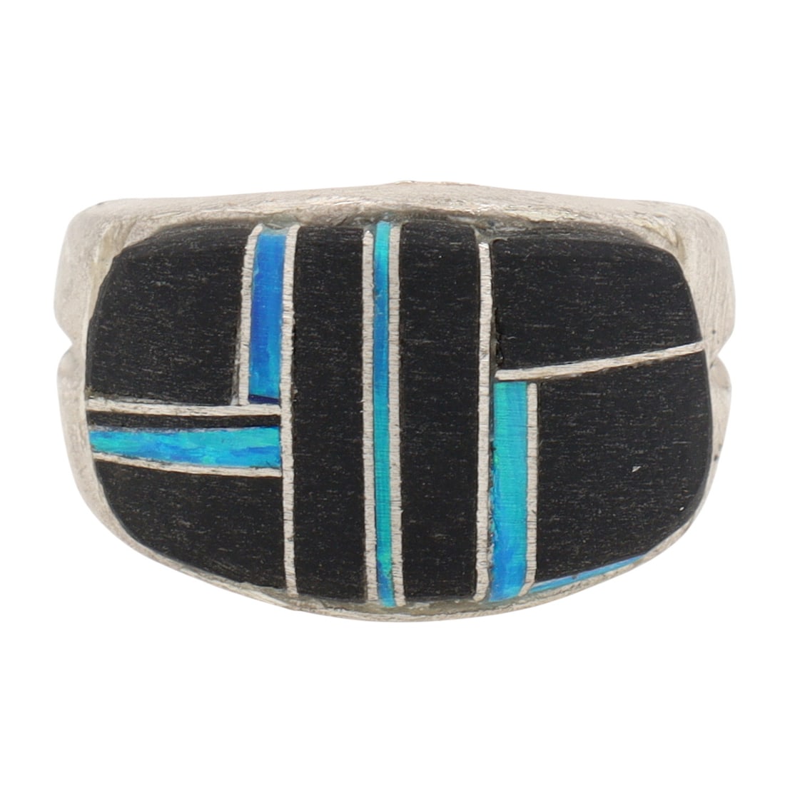 LAZULI Navajo Sterling Multi-Stone Inlay Ring Sz 11 (1 of 6)