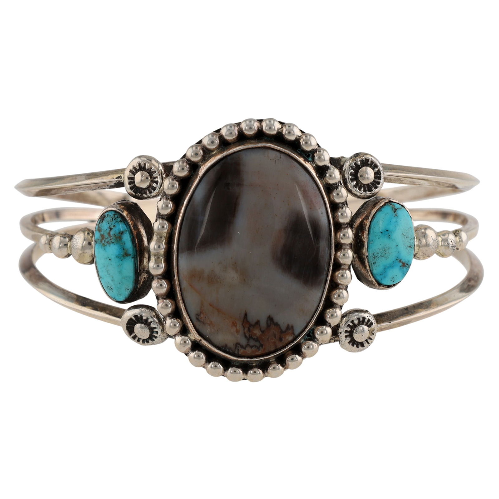 Joelias Draper Navajo Sterling Multi-Stone Cuff Bracelet (1 of 8)