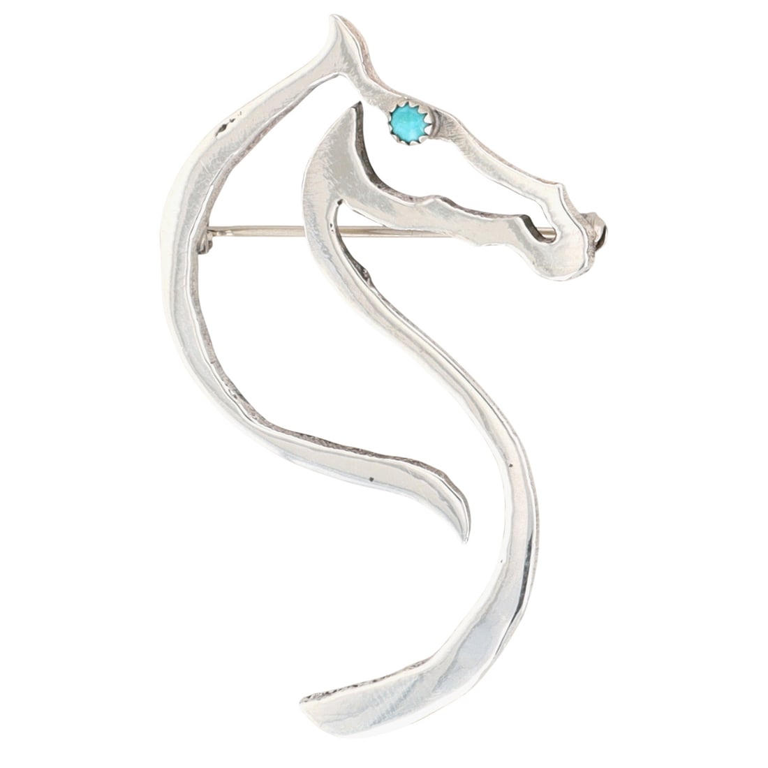 Robby Manuelito Navajo Sterling Turquoise Horse Brooch (1 of 4)