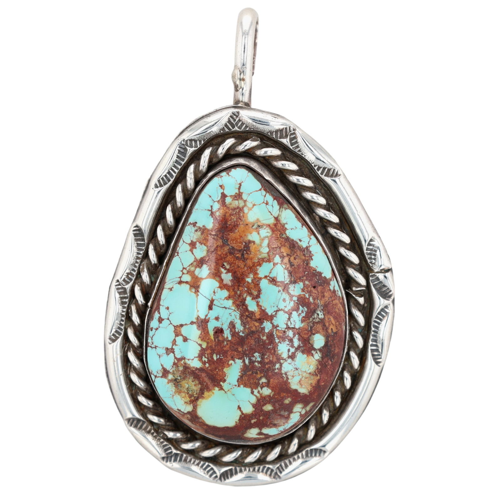Vintage Navajo Sterling Turquoise Pendant (1 of 3)