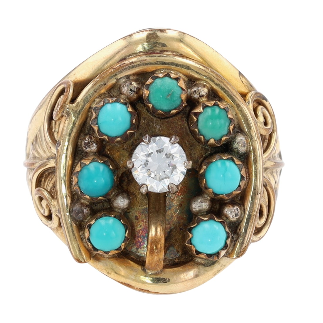 Evelyne & Edward James Navajo Sterling Multi-Stone Ring Sz 11 (1 of 6)