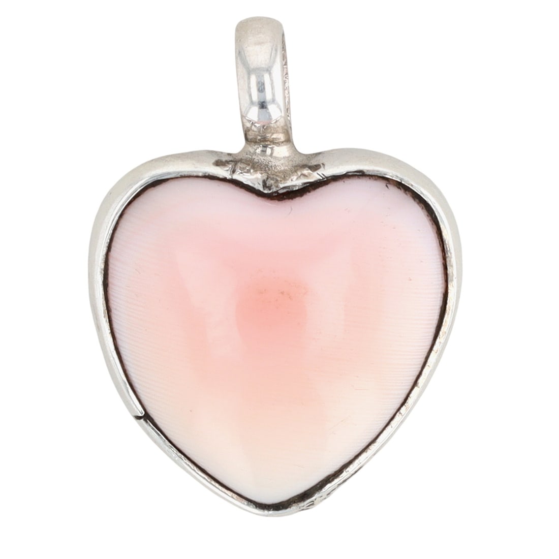 Marcella James Navajo Sterling Pink Conch Heart Pendant: Marcella James Navajo Sterling Pink Conch Heart Pendant 2.5g