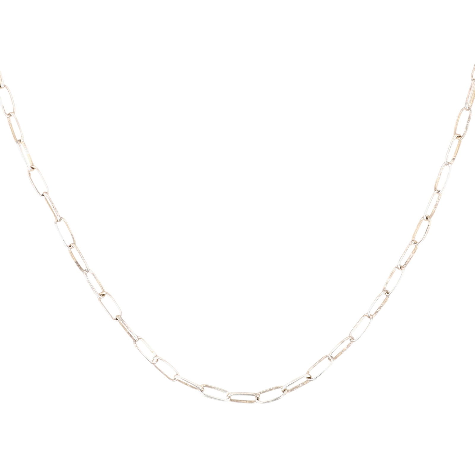 Sally Shurley Navajo Plain Silver Paper Clip Necklace (1 of 6)