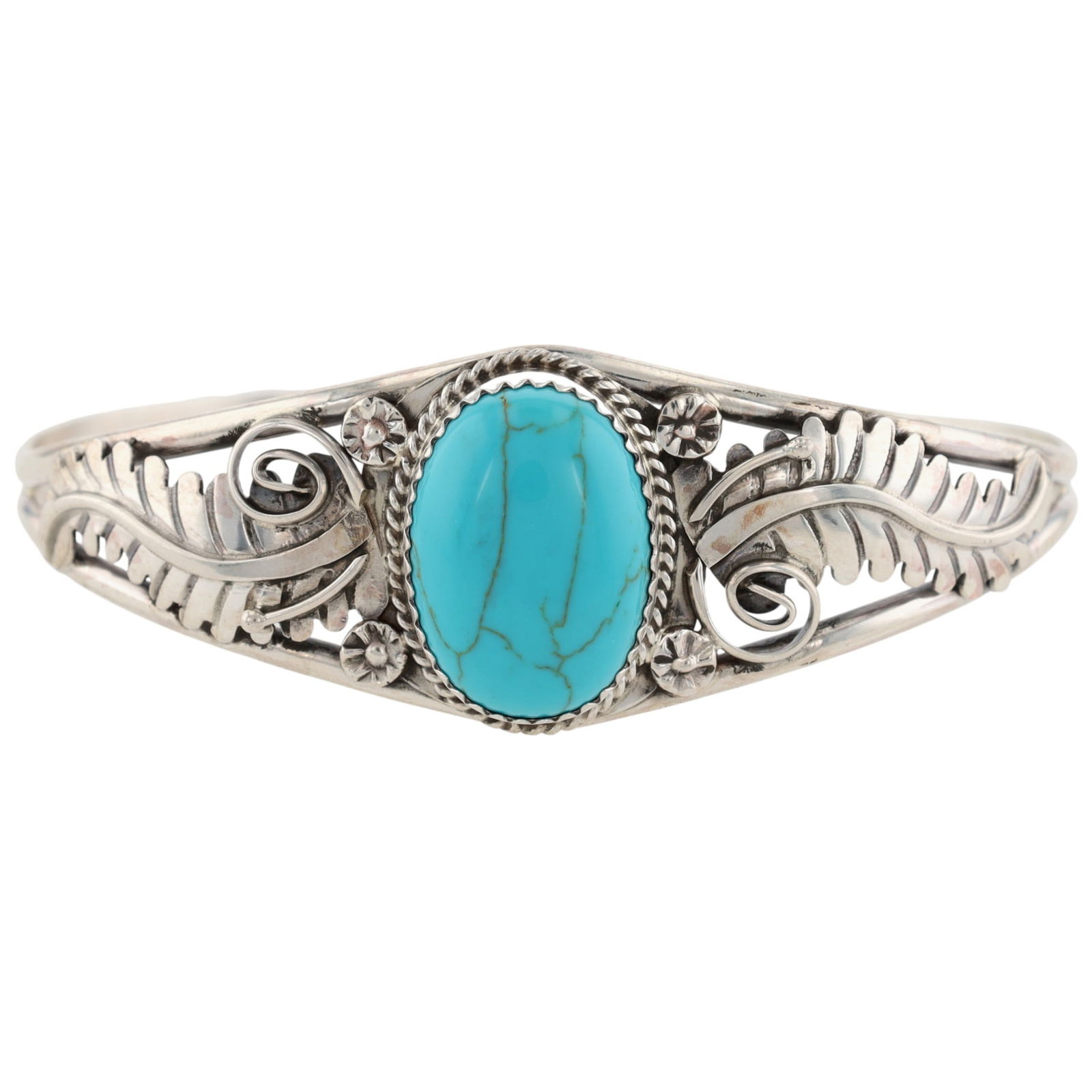 Phillip Yazzie Navajo Sterling Turquoise Cuff Bracelet (1 of 8)