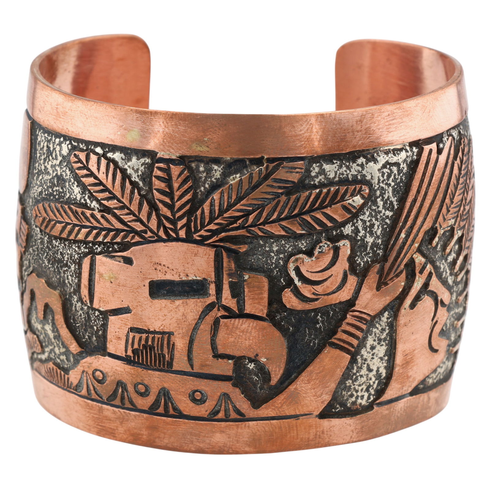 Elaine Becenti Navajo Copper Storyteller Cuff Bracelet (1 of 9)