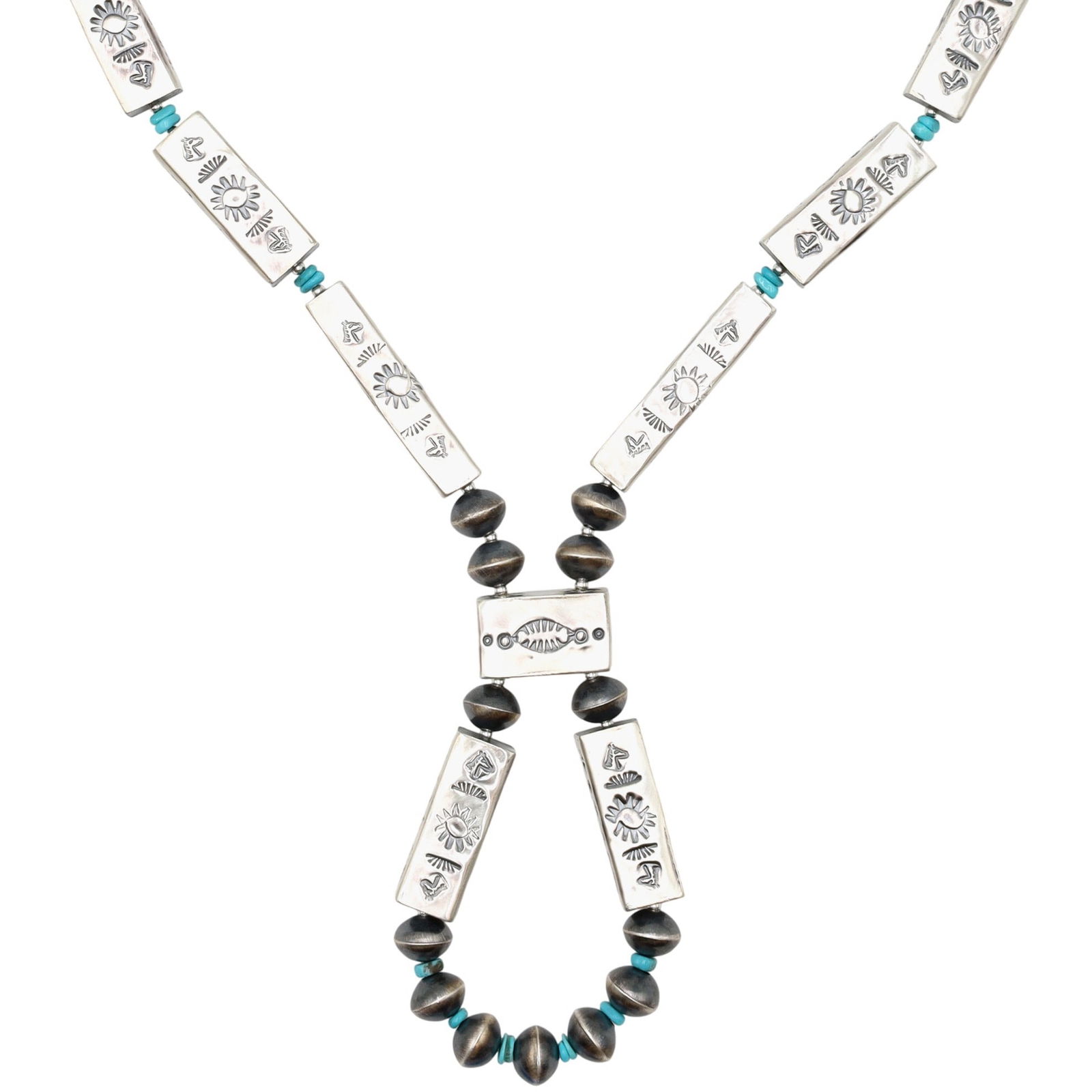 Sophia Becenti Navajo Sterling Kingman Turquoise Necklace (1 of 7)