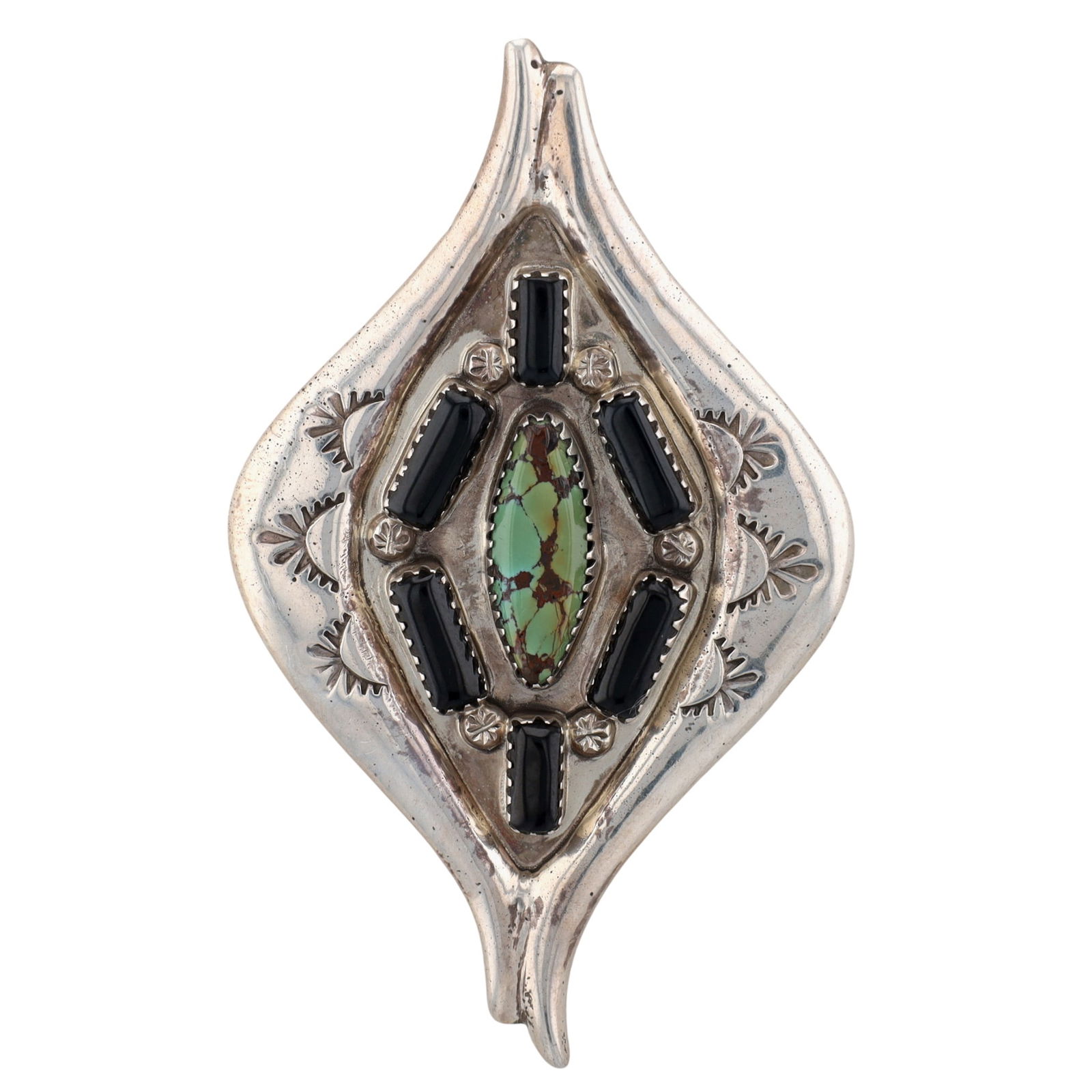G&L Leekity, K Natachu Zuni Sterling Multi-Stone Brooch Pendant (1 of 4)